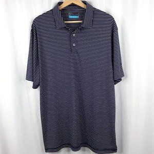 PGA Tour Golf Polo Shirt Mens Size Large Striped Short Sleeve
